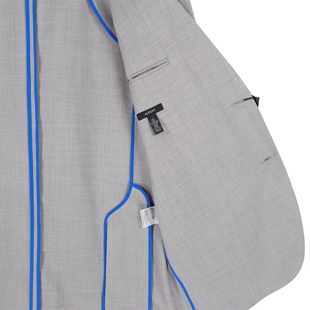 Alfani Mens Slim Fit Blazer Sz Large Light Grey Lightweight Stretch *Defect*